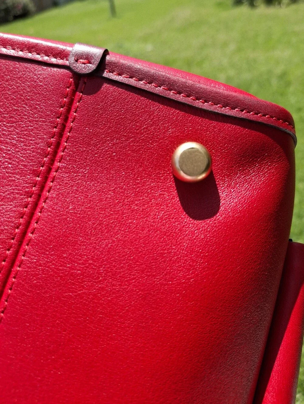 Coach Limited Re-Edition Scarlett Red Leather The Turnlock Haversack Bag #CDZ12